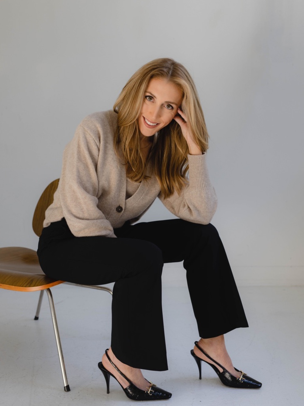 Reformation Beige Button-Front Cardigan